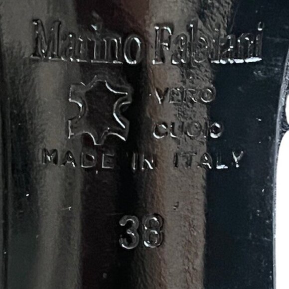 Marino Fabiani Designer Made in Italy Genuine Black Leather Pump Heels 38/US8 - Picture 10 of 12